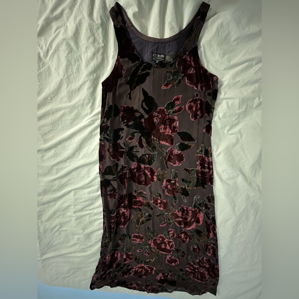 Floral Velvet Citron Dress